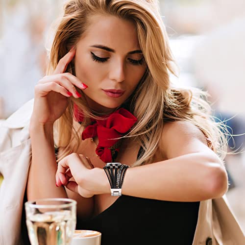 Wingoden Posh Leather Bracelet Compatible with Boho Apple Watch Band 38mm 40mm 41mm for Women Men iWatch Band Ultra Series 9 8 SE 7 6 5 4 3 2 1 Ultra 2 - Fashion Cute Multilayer Wrap Apple Watch Strap - Image 2