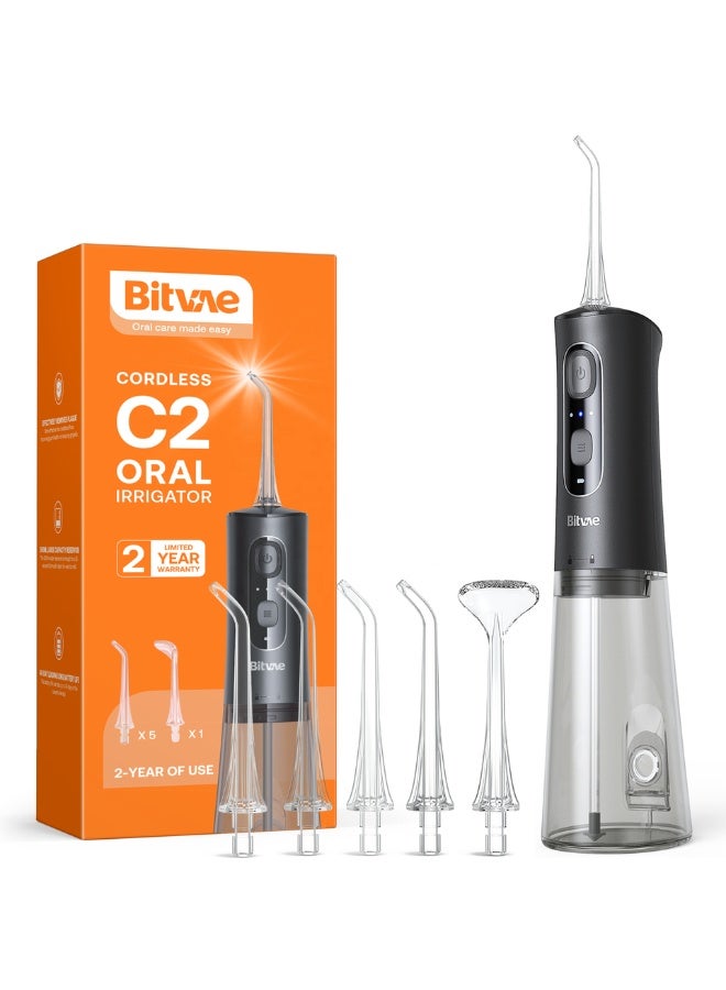 Bitvae BV C2 Dental Water Flosser for Teeth Cordless Oral Irrigator with 3 Cleaning Modes 6 Jet Tips and 260ML Water Tank USB Rechargeable IPX7 Waterproof Dental Flosser for Braces and Gum Care - Image 1