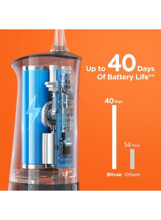 Bitvae BV C2 Dental Water Flosser for Teeth Cordless Oral Irrigator with 3 Cleaning Modes 6 Jet Tips and 260ML Water Tank USB Rechargeable IPX7 Waterproof Dental Flosser for Braces and Gum Care - Image 5