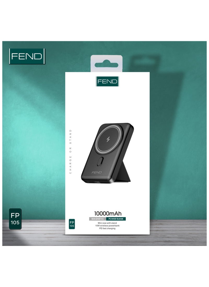 FEND - Fend FP105 10000 mAh 15W PD Fast Charging Mini Size Magnetic Power Bank With Stand - Image 1