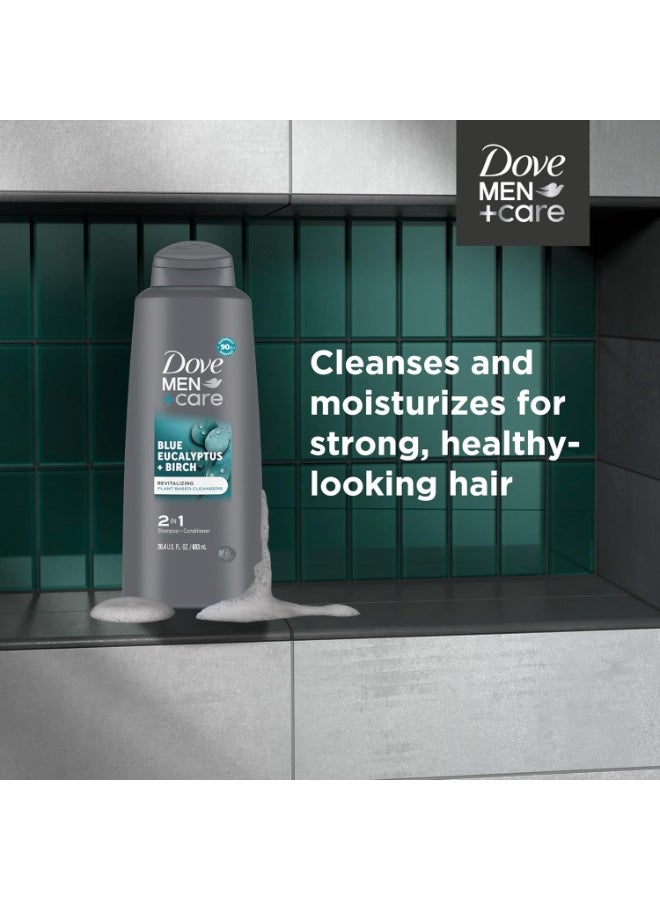 Dove Men+Care DOVE MEN + CARE 2 in 1 Shampoo Conditioner Eucalyptus + Birch 3 Count For Healthy-Looking Hair Naturally Derived Plant Based Cleansers 20.4 oz - Image 2