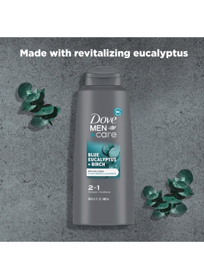 Dove Men+Care DOVE MEN + CARE 2 in 1 Shampoo Conditioner Eucalyptus + Birch 3 Count For Healthy-Looking Hair Naturally Derived Plant Based Cleansers 20.4 oz - Image 4