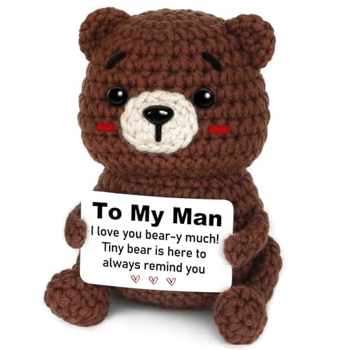Glydein I Love You Gift for Him Boyfriend Husband, Gift for Birthday Fathers Day, to My Man Handmade Crochet, Funny Birthday Anniversary Valentine's Day for Men - Image 1