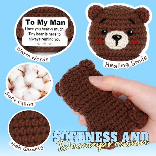 Glydein I Love You Gift for Him Boyfriend Husband, Gift for Birthday Fathers Day, to My Man Handmade Crochet, Funny Birthday Anniversary Valentine's Day for Men - Image 5