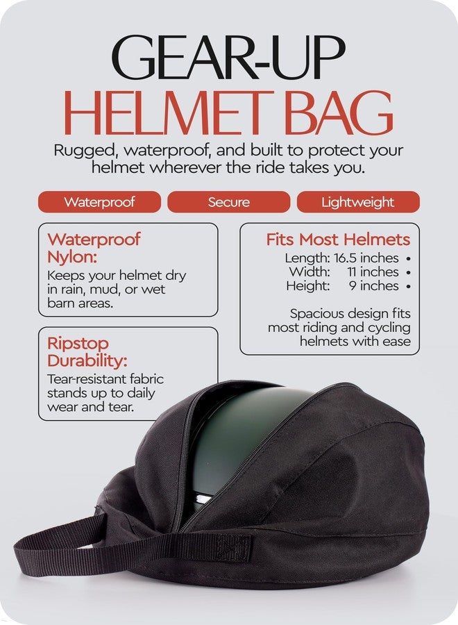 HORZE Waterproof Nylon Equestrian Helmet Bag, Durable Ripstop Design - Image 1