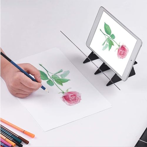 QPOIBSD Portable DIY Drawing Tracing Board Light Copy Pad Optical Image Reflection Projector Wireless Copy Board Shadow Mirror Tracer with Stand for Artist, Students - Image 4