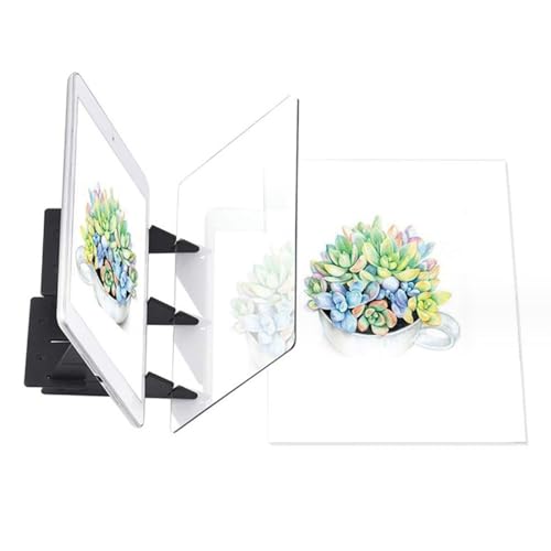 QPOIBSD Portable DIY Drawing Tracing Board Light Copy Pad Optical Image Reflection Projector Wireless Copy Board Shadow Mirror Tracer with Stand for Artist, Students - Image 5
