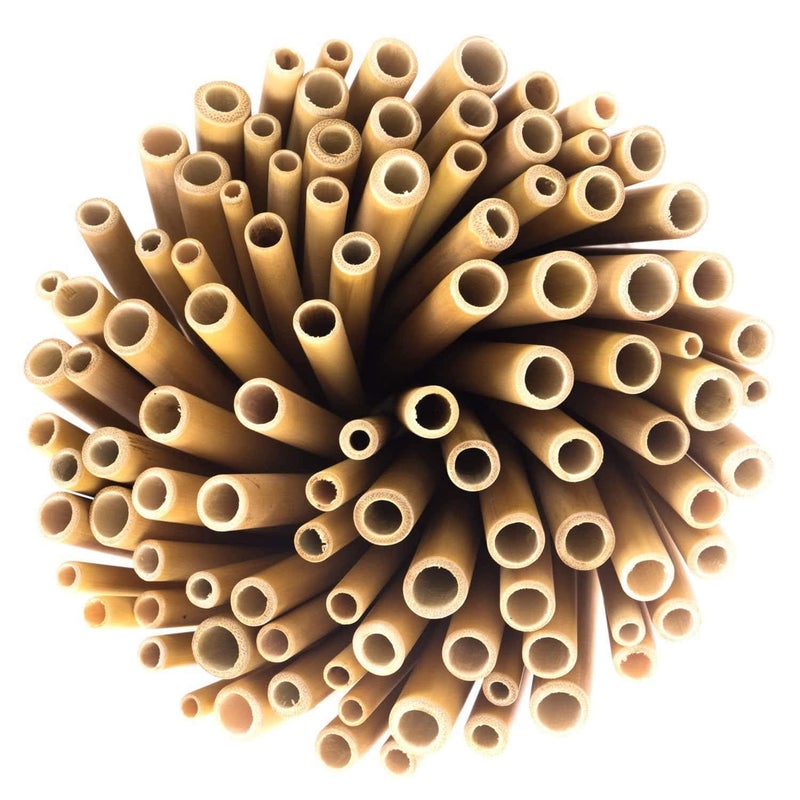 Organic Bamboo Straws with Cleaning Brush,Biodegradable Reusable Straw for Kids and Adults, Handcrafted Natural Alternative to Plastic, BPA Free Non-Toxic and No Inks Dyes (4pcs) - Image 2