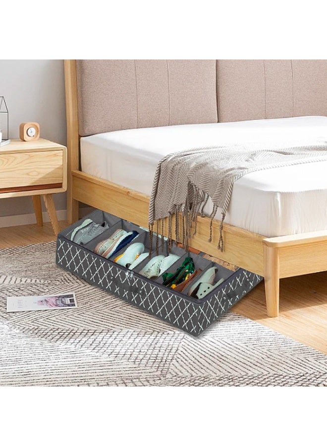 Joychic Sturdy Under Bed Shoe Storage Organizer, Fit 12  Pairs, Underbed Shoes Closet Storage Solution with Clear Window, Breathable - Image 3