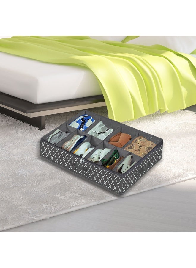 Joychic Sturdy Under Bed Shoe Storage Organizer, Fit 12  Pairs, Underbed Shoes Closet Storage Solution with Clear Window, Breathable - Image 2
