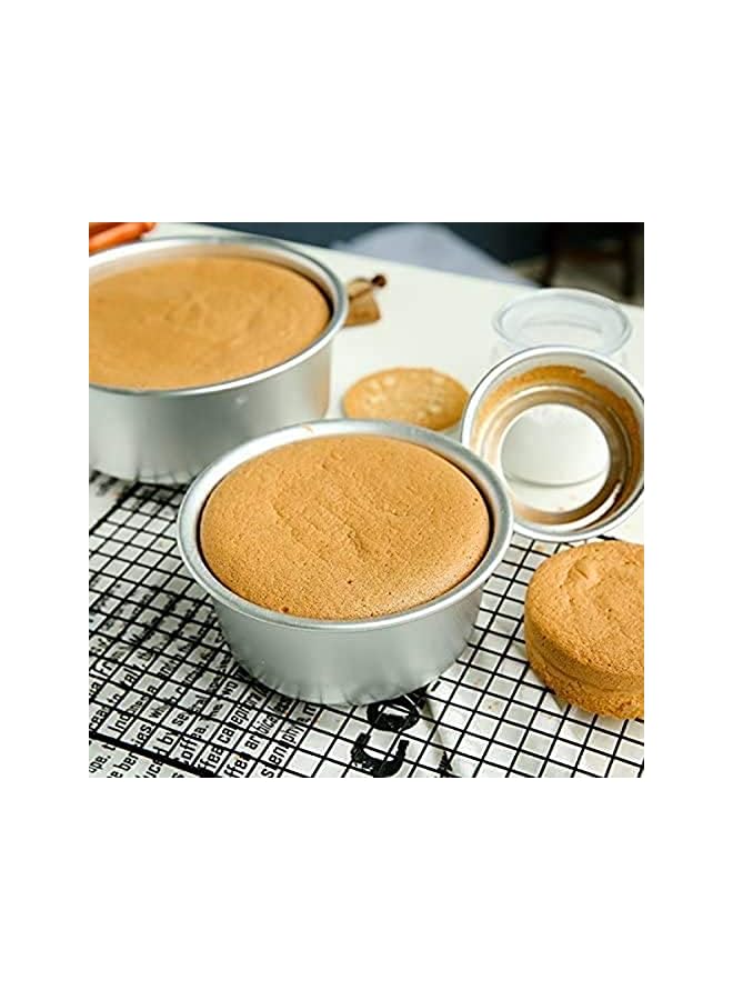 S-TOP 2 Pack 4-Inch Non-Stick Deep Aluminum Round Cake Pan with Removable Bottom for Wedding/Birthday/Cake Baking Round Cake Tin Set with Loose Base (4 inch) - Image 2