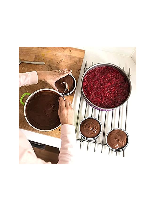 S-TOP 2 Pack 4-Inch Non-Stick Deep Aluminum Round Cake Pan with Removable Bottom for Wedding/Birthday/Cake Baking Round Cake Tin Set with Loose Base (4 inch) - Image 3