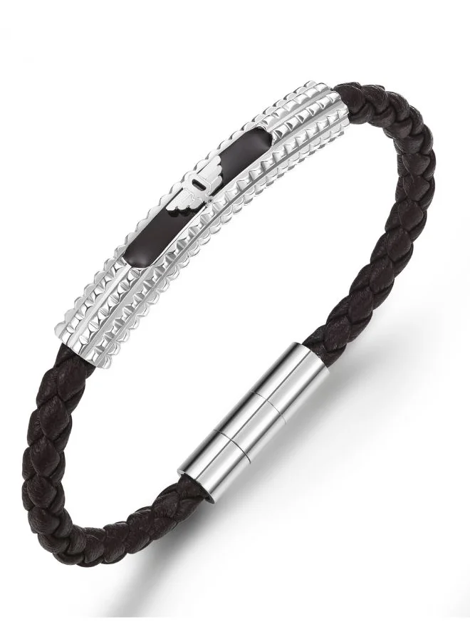 بوليس Urban Texture Bracelet For Men Silver Color