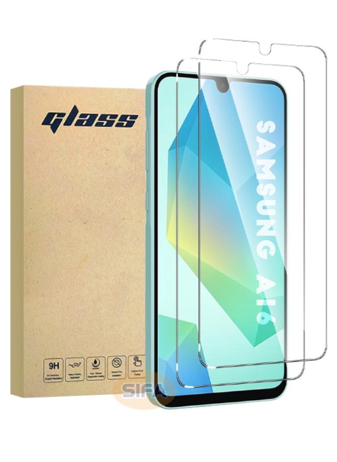Glass 2 Pack Samsung Galaxy A16 Screen Protector, [9H Hardness][Touch Sensitive][Anti-Fingerprint][Anti-Scratch][Bubble-Free], HD Tempered Glass Screen Protector for Samsung Galaxy A16 6.7 inch (Boxed, 2-Pack)  - Image 1