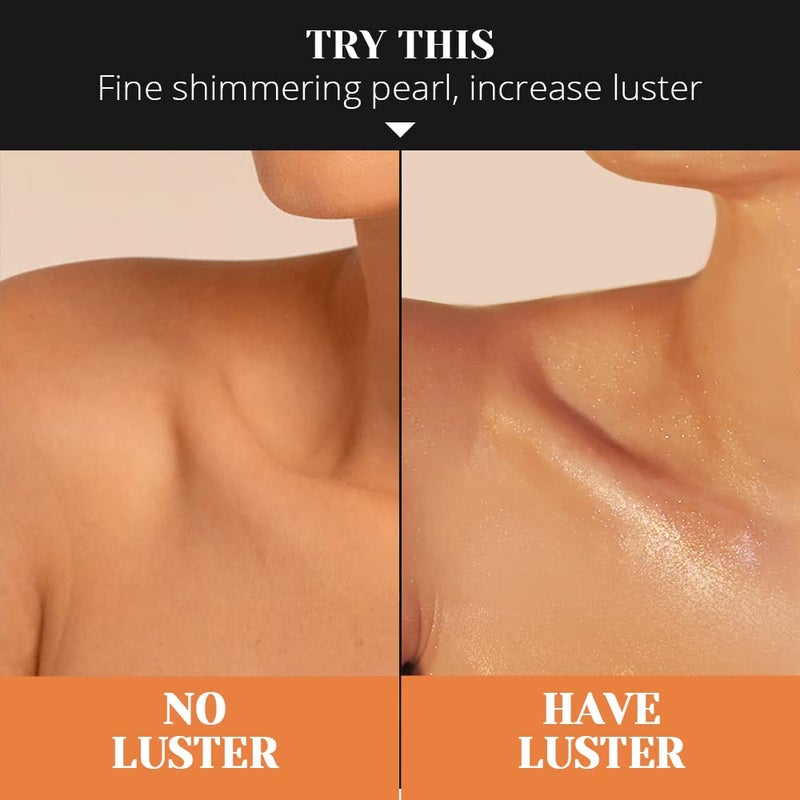 Liyalan Shimmer Body Oil 5 Color Gold 3.38 Fl Oz Face Glow Pearl Highlighter Illuminator Body Makeup Shine Glitter Gold Liquid Taning - Image 4