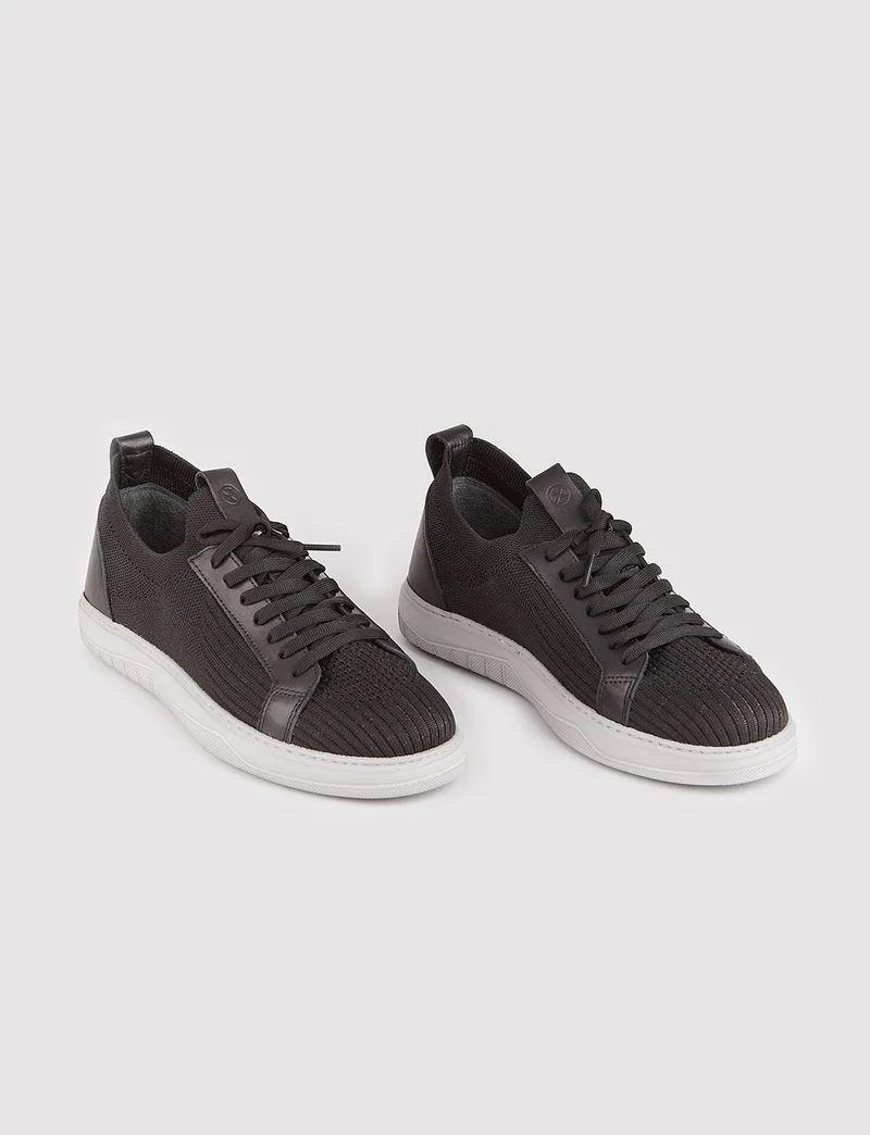كاباني Knitwear Black Lace-Up Men's Sports Shoes
