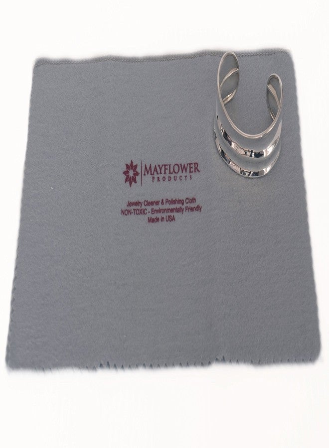 Mayflower Products Mayflower Jewelry Polishing Cleaning Cloth Set of 2 Made in USA for Silver Gold Platinum. Soft Cotton. Sizes L11 x 14 In M 8 x 6 In Tarnish Cleaner Remover Shines Jewelry Gold Watches Silverware Coins - Image 2