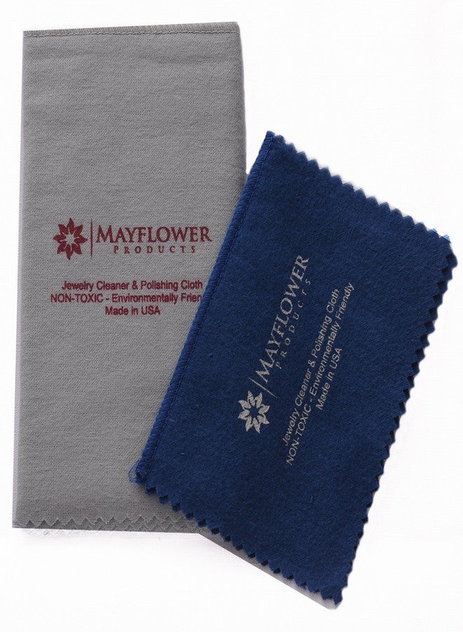 Mayflower Products Mayflower Jewelry Polishing Cleaning Cloth Set of 2 Made in USA for Silver Gold Platinum. Soft Cotton. Sizes L11 x 14 In M 8 x 6 In Tarnish Cleaner Remover Shines Jewelry Gold Watches Silverware Coins - Image 1