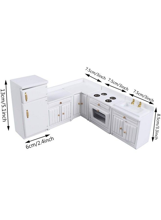 Haomian Dollhouse Kitchen Furniture Kit 1:12 Dollhouse Miniature Furniture Wooden Kitchen Cabinet Fridge Set Kitchen Dining Room Furniture For 1:12 Dollhouse Miniatures Scenes Accessories (C) - Image 3