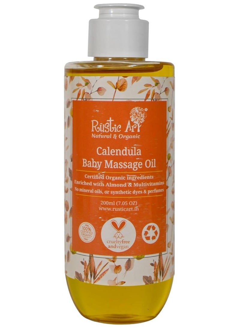 راستيك أرت زيت تدليك الأطفال بالآذريون العضوي من روستك آرت (200 مل) - Image 1