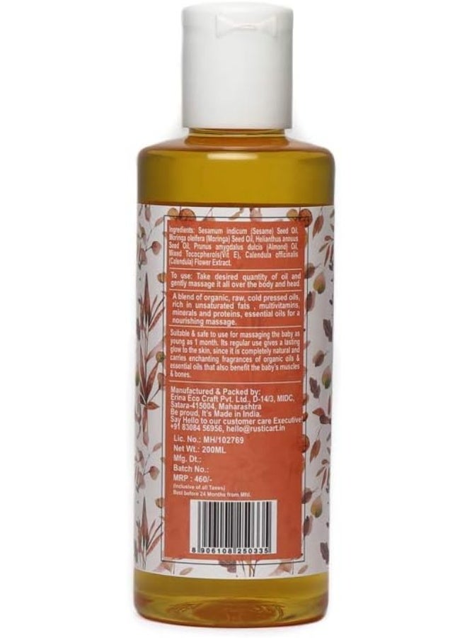 راستيك أرت زيت تدليك الأطفال بالآذريون العضوي من روستك آرت (200 مل) - Image 3