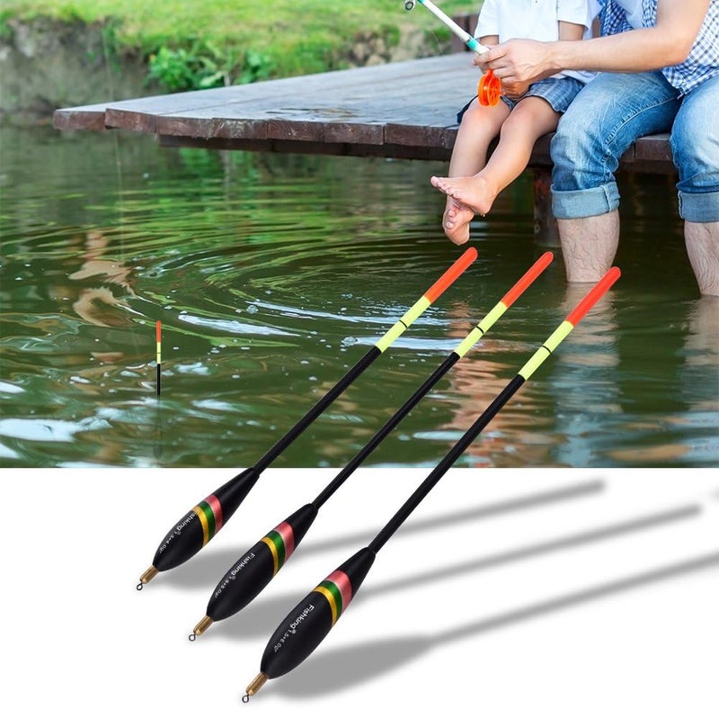 woobles Fishing Bobber Floats Set, 3Pcs Durable Balsa Wooden Fishing Floats Set Fishing Bobbers Accessory - Image 1