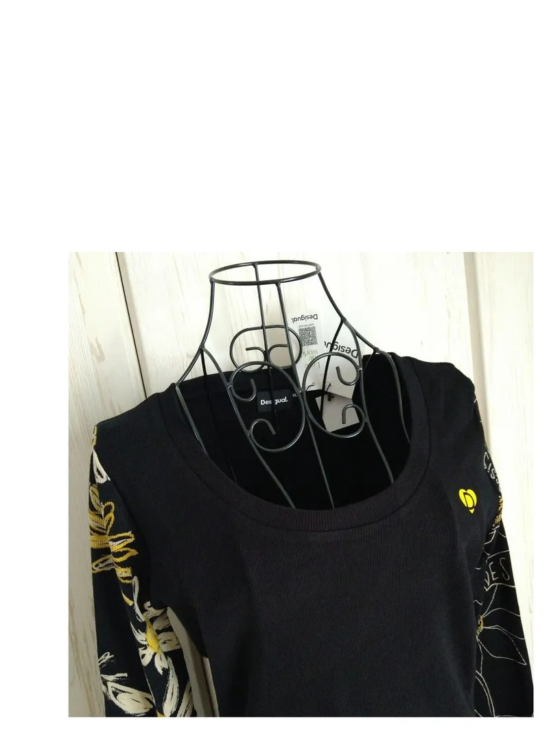 DESIGUAL Floral Ribbed T-Shirt