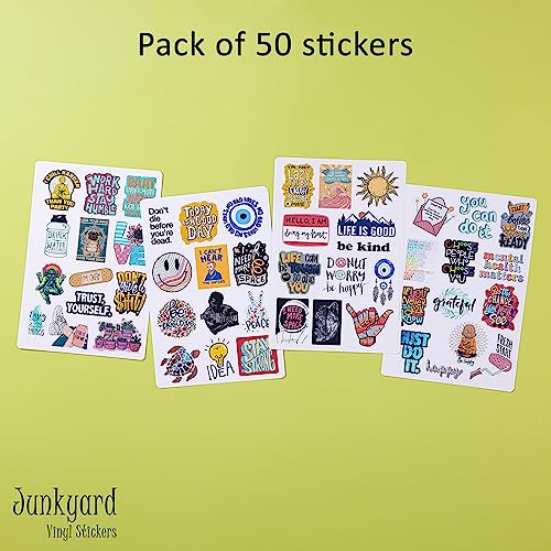 Junkyard Vinyl Laptop Stickers for Laptop - Motivational Quotations (Pack of 50)-Self-Adhesive - Image 3