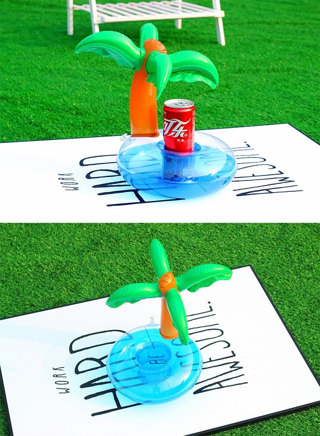 GROIC Inflatable Drink Holders 6 Pack Flamingo Plam Donut Fruit Inflatable Party Cup Holders,Party Supplies Inflatable Cup Pool Drink Holder Floats Coasters for Summer Pool Party - Image 2