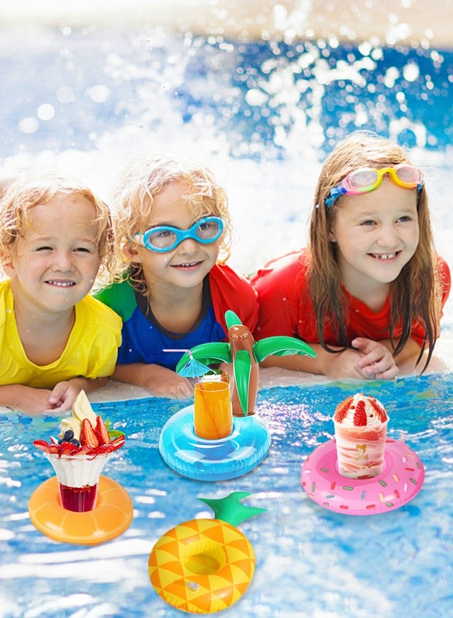 GROIC Inflatable Drink Holders 6 Pack Flamingo Plam Donut Fruit Inflatable Party Cup Holders,Party Supplies Inflatable Cup Pool Drink Holder Floats Coasters for Summer Pool Party - Image 4