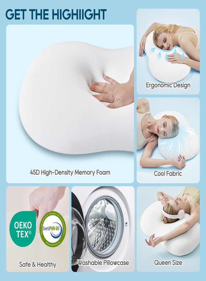 AIRSKY Side Sleeper Pillow,Soft Memory Foam Pillows, Cooling Neck Pillow for Sleeping, CertiPUR-US Certified, Odorless, Dreamers Relief Pillow,Deep Sleep,Low-Profile Edition,M1,White - Image 2