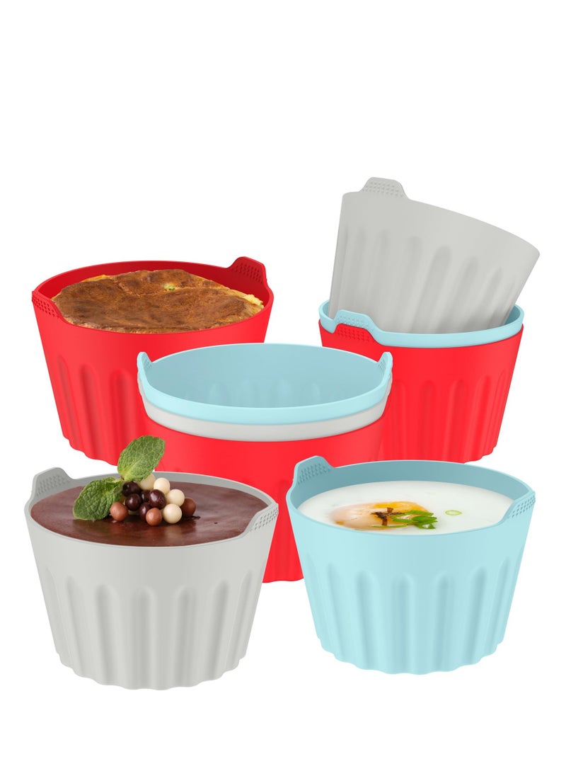 SYOSI Silicone Air Fryer Egg Mold, Reusable Nonstick Egg Bites Pan Alternative, Egg Boiler Mold Cup, BPA Free, Dishwasher Safe Poached Egg Cups for Microwave Air Fryer Stovetop Egg Cooking (9Pcs)  - Image 1
