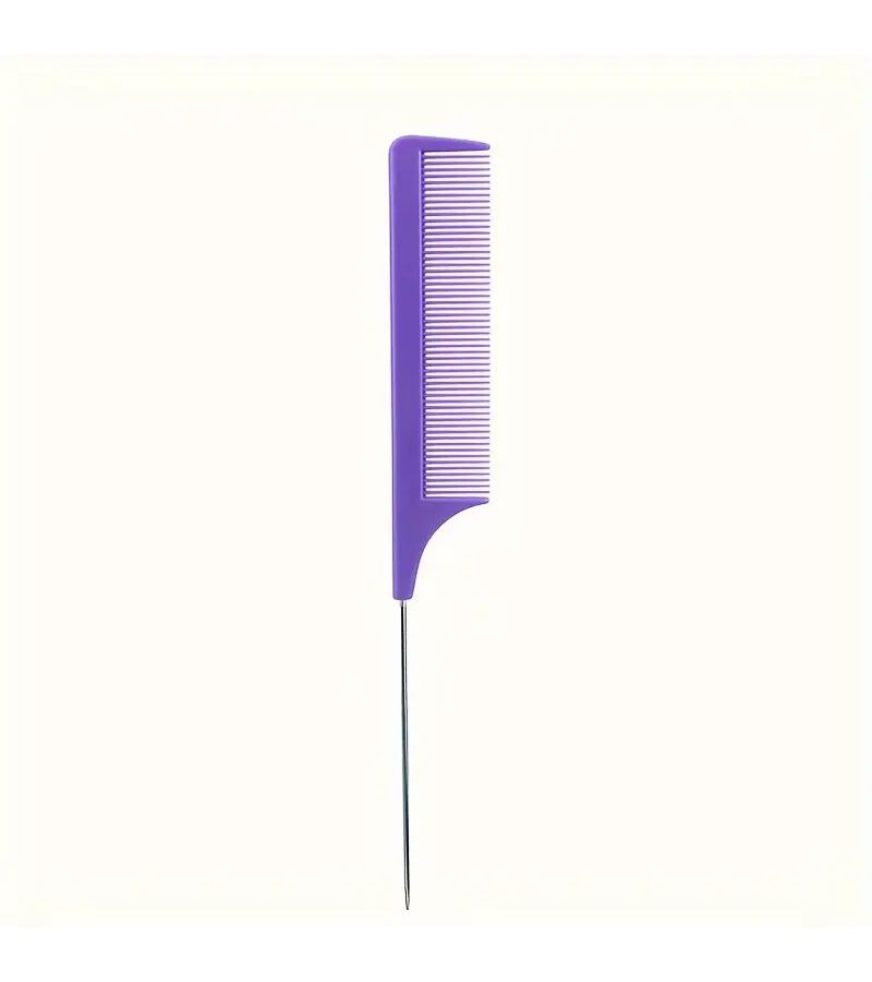 2 Pcs Heat Resistant Carbon Fiber Styling Brush And Fine Tooth Detangling Comb Set With Stainless Steel Tail And Metal Handle Suitable For Regular Hairstyles Random Color - Image 5