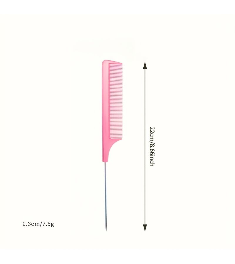 2 Pcs Heat Resistant Carbon Fiber Styling Brush And Fine Tooth Detangling Comb Set With Stainless Steel Tail And Metal Handle Suitable For Regular Hairstyles Random Color - Image 2