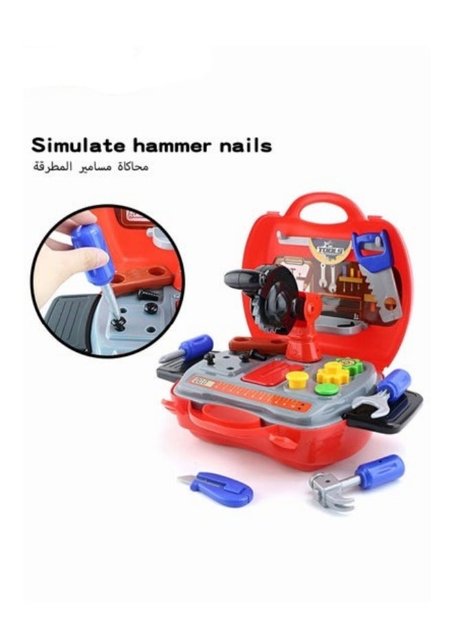 ميكسد 19 قطعة مجموعة أدوات الأطفال التظاهر للعب مع أدوات الأطفال لعبة بناء الفتيان والفتيات الأطفال التظاهر لعب دور مجموعة - Image 2