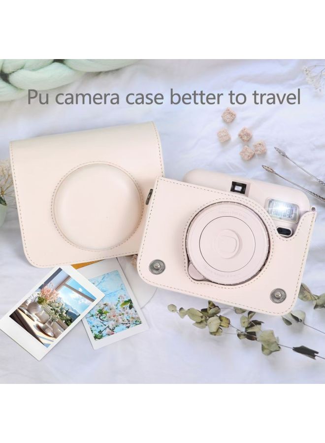 Generic Popoto Domestic Stand-up Camera Brand Direct Leather Bag Shooting Easy To Carry Camera -Color:Cream White  - Image 3