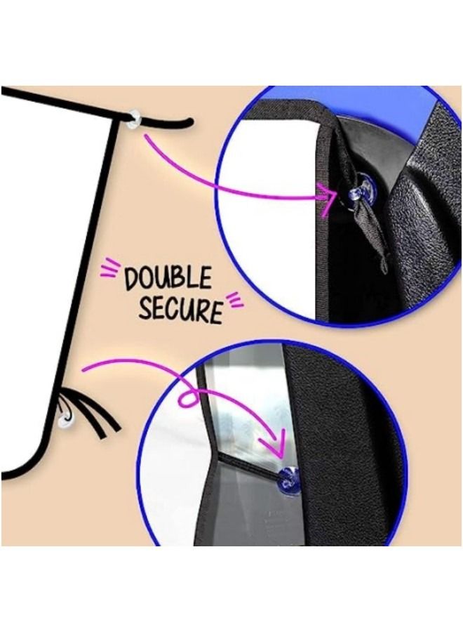 GGEROU Cute Cartoon Sunshades, Car Window Shades with Mesh Pocket - Image 5