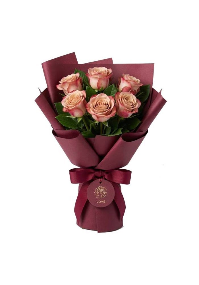 Cappuccino Rose, 50cm - 5 Stems, Netherlands