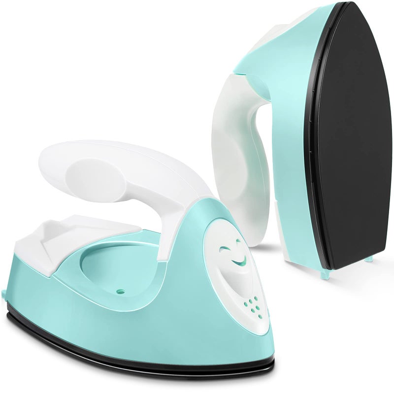 Honoson Honoson Mini Craft Iron Mini Heat Press Small Portable Tiny Iron with Charging Base Accessories for Fuse Beads Patch DIY Shoes Tshirts Heat Transfer Vinyl ProjectsMint Green 