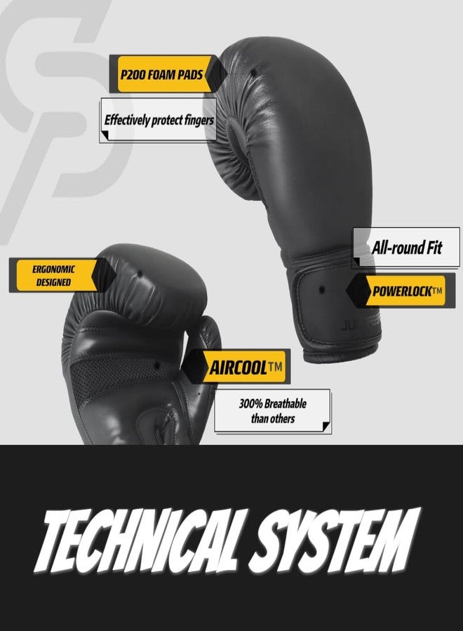 SAEEPABUL Essential S200 Boxing Gloves for Men and Women Suitable for Boxing Kickboxing Mixed Martial Arts Maui Thai MMA Heavy Bag Fighting Training Black, 14oz - Image 3