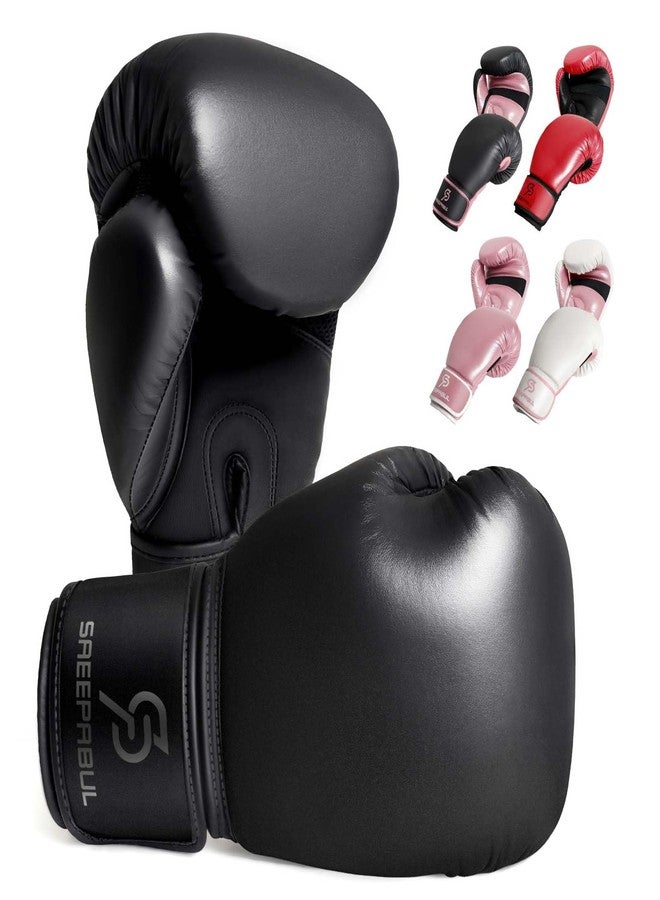 SAEEPABUL Essential S200 Boxing Gloves for Men and Women Suitable for Boxing Kickboxing Mixed Martial Arts Maui Thai MMA Heavy Bag Fighting Training Black, 14oz - Image 1