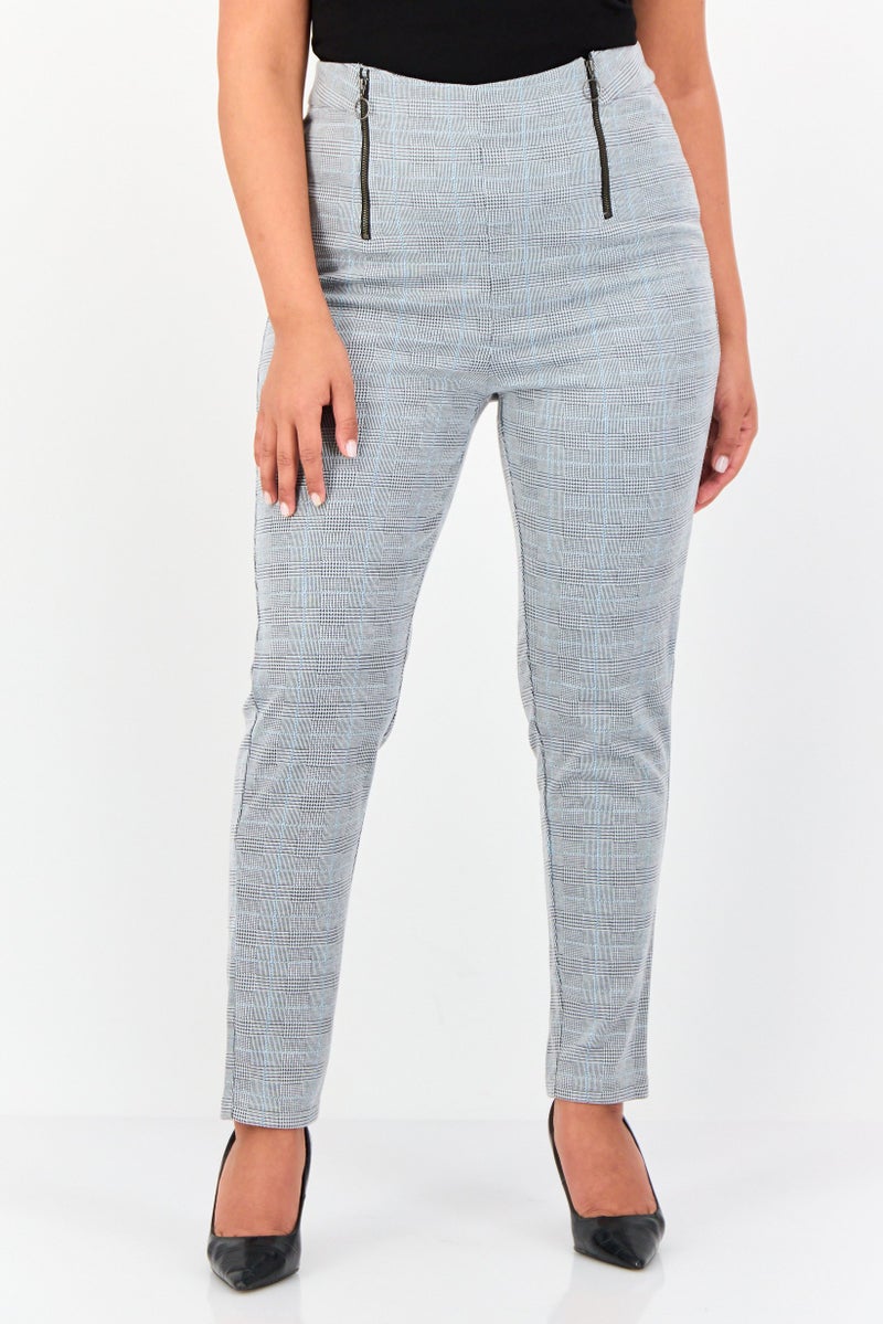 ONLY سروال نسائي ضيق بتصميم هيرينغبون، متعدد الألوان - Image 1