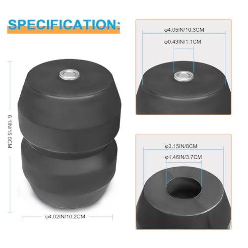 MILLISEC Rear Rubber Helper Suspension Springs Kit Kits Compatible with 1999-2010 Chevy Silverado & GMC Sierra 1500 HD and 2500 pickup trucks, OEM Number GMRCK25S - Image 2