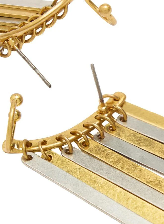 PARFOIS Maxi Earrings With Bicolor Bars