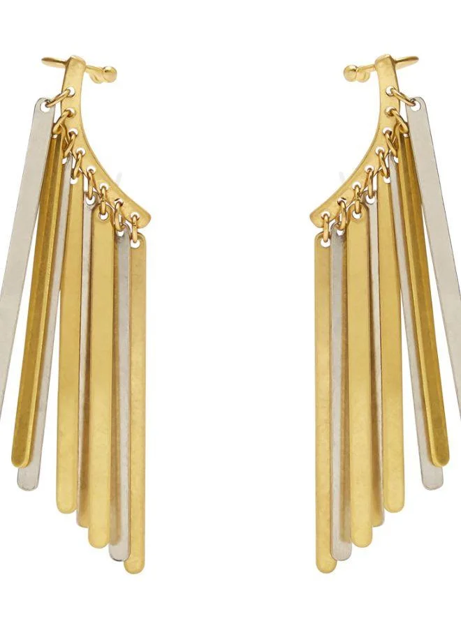 PARFOIS Maxi Earrings With Bicolor Bars