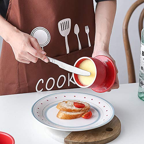 KOOV Ceramic Butter Crock, Butter Keeper for Counter, French Butter Dish Big Capacity (Red) - Image 4