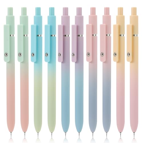 FIOVER 10pcs Gel Pens Black Ink Medium Point 0.7mm Pens Smooth Writing High-End Series Cute Ballpoint for Journaling Note Taking, Office School Supplies Gifts for Women and Men - Image 1