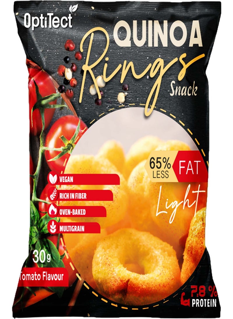 Optitect Quinoa Rings Snack, High Fiber, Rich In Protein, Low In Calories and Sugar, Tomato Flavor, 30 Gm