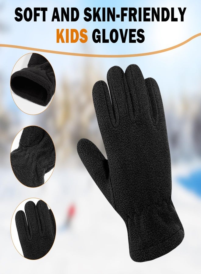 ONESING 3 Pairs Fleece Winter Gloves Toddler Warm Gloves for Boys Girls Snow Outdoors Cold Weather Mixcolor G - Image 3