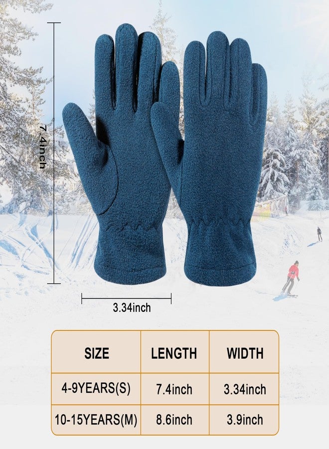 ONESING 3 Pairs Fleece Winter Gloves Toddler Warm Gloves for Boys Girls Snow Outdoors Cold Weather Mixcolor G - Image 2